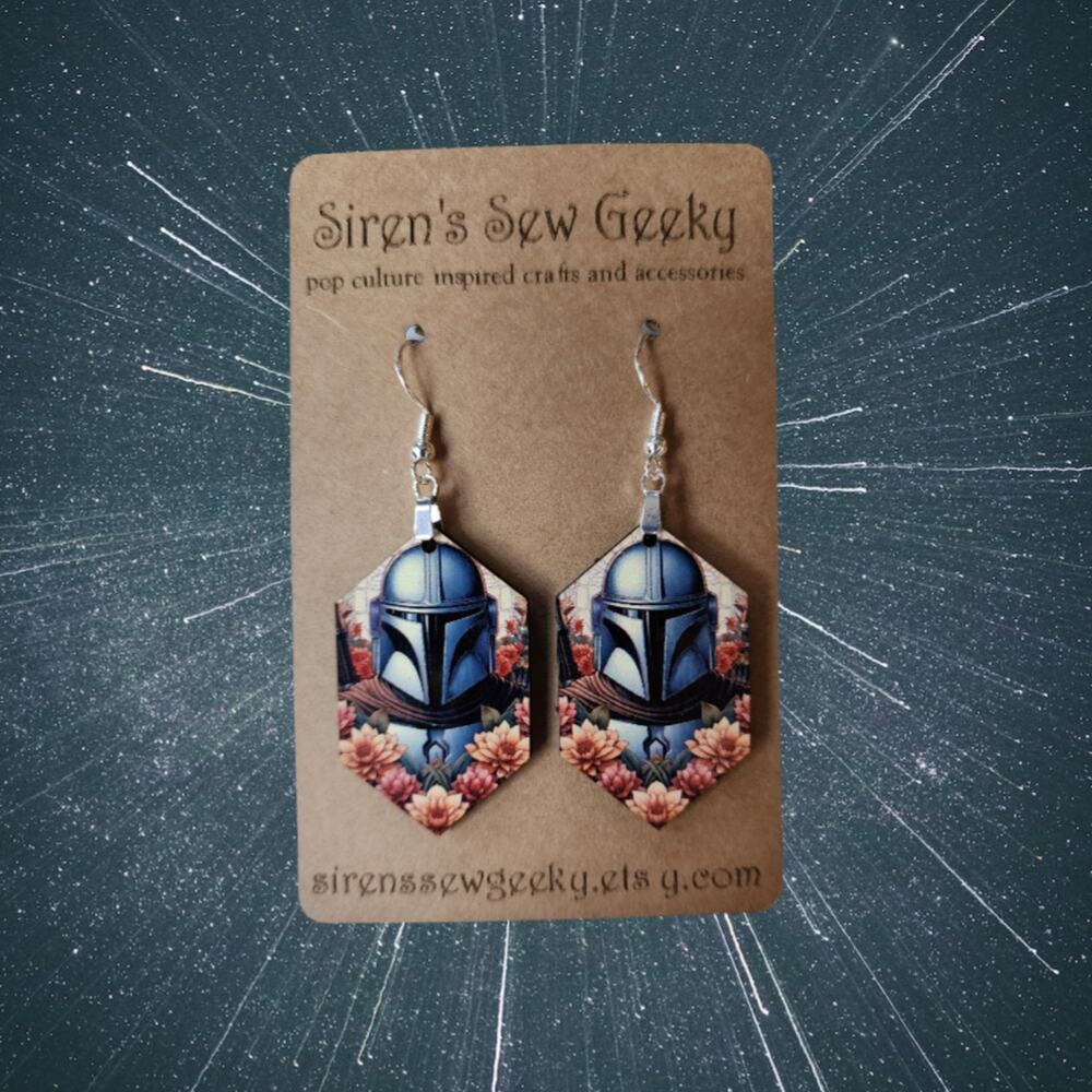 Din Djarin the Mandalorian Star Wars Earrings